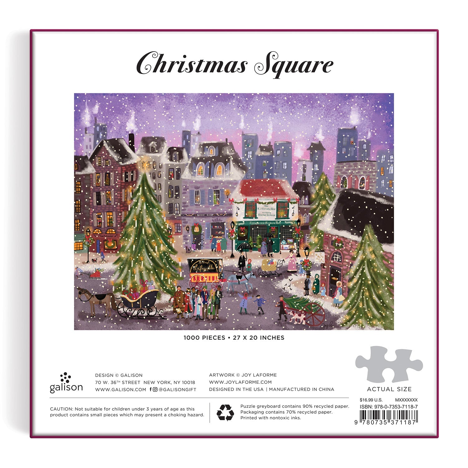 galison-jigsaw-puzzles-joy-laforme-christmas-square-puzzle-1000-teile image 4