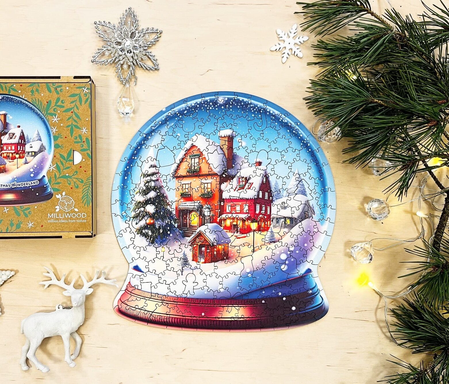 milliwood-christmas-holzpuzzle-schneekugel-200-teile-weihnachtsstadt image 3