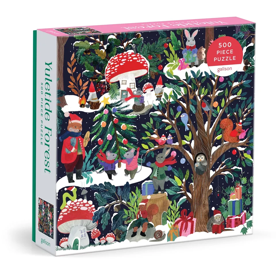 galison-yuletide-forest-500-teile-puzzle-winterwald-weihnacht image 1
