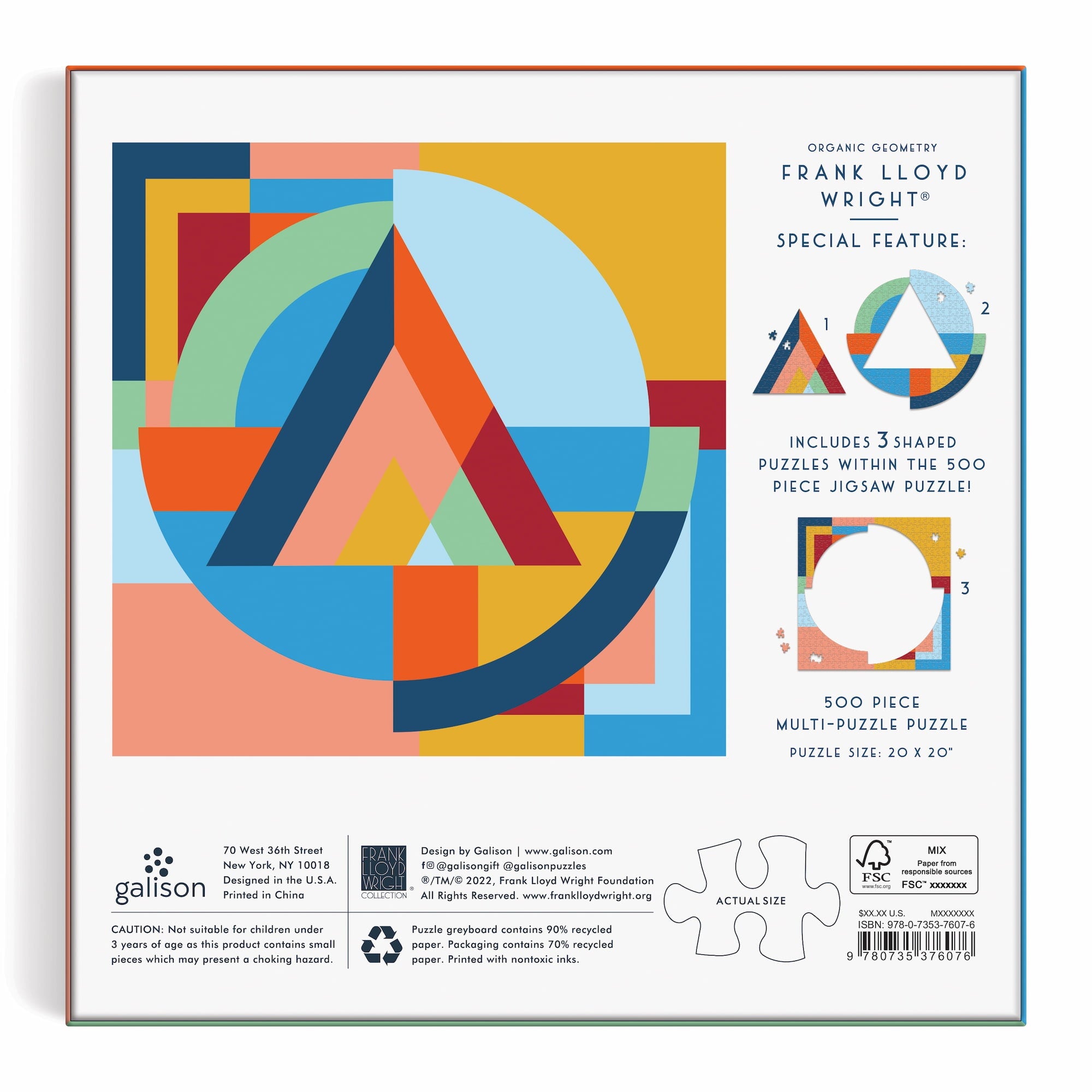 galison-jigsaw-puzzles-frank-lloyd-wright-organic-geometry-puzzle-500-teile-mult image 7