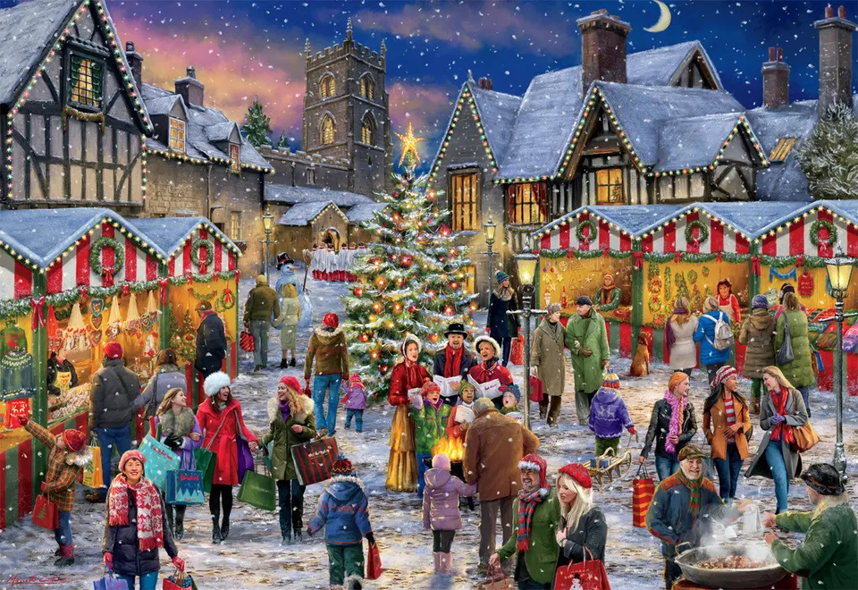 buffalo-games-winter-village-festival-puzzle-2000-teile-winter image 1