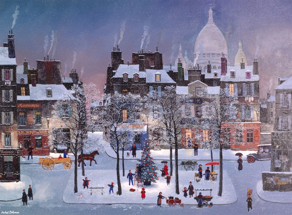buffalo-games-christmas-in-monmartre-puzzle-1000-teile-glitzer image 1