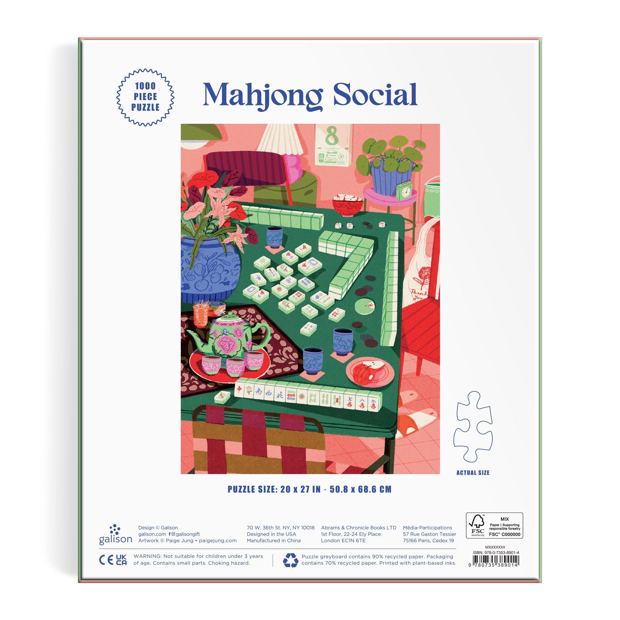 galison-mahjong-social-1000-teile-puzzle-bunt-51x69 image 6