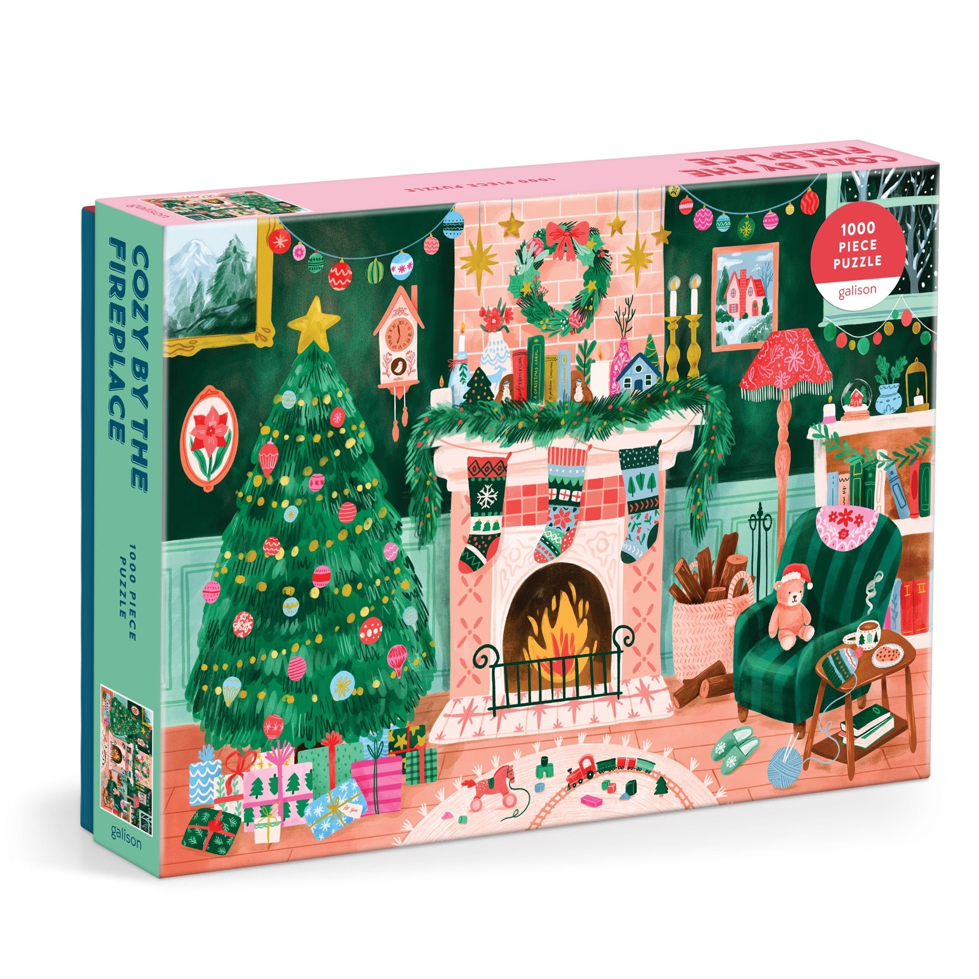 galison-cozy-by-the-fireplace-puzzle-1000-teile-weihnachten image 1