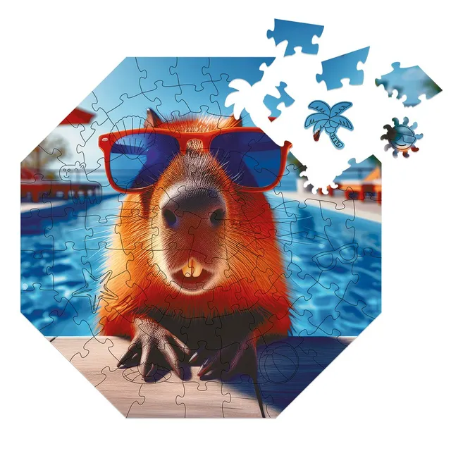 milliwood-funnymals-capybara-swimpybara-holzpuzzle-90-teile image 1