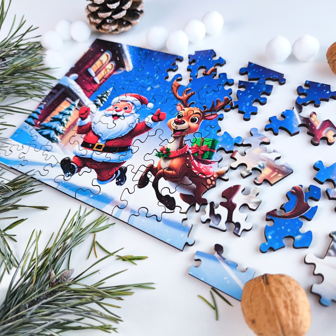 milliwood-christmas-nikolaus-und-rentier-holzpuzzle-50-teile-kinder image 2