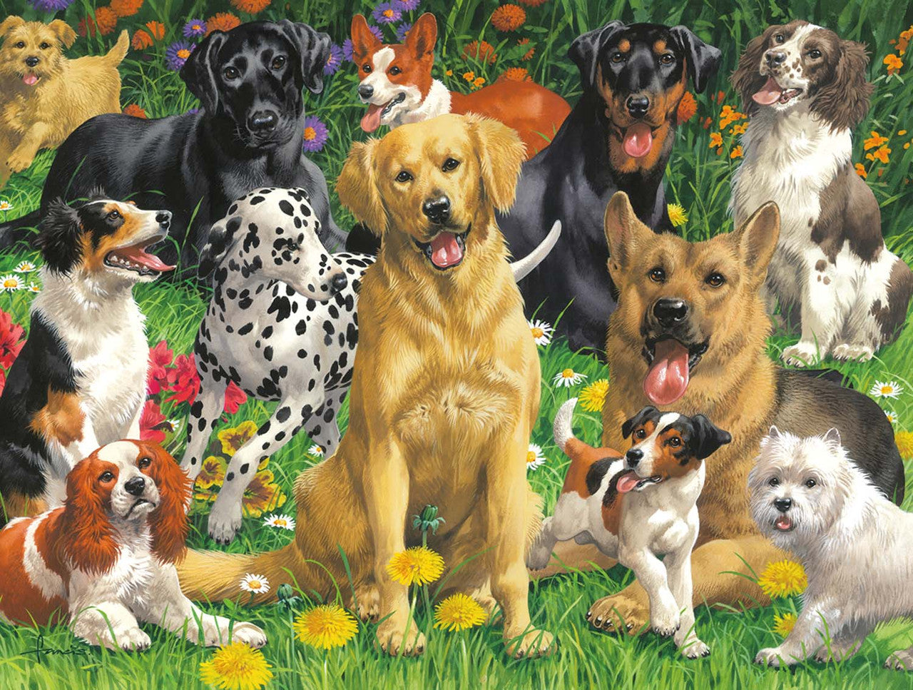 buffalo-games-dog-days-garden-dogs-750-puzzle-hunde-750-teile image 1