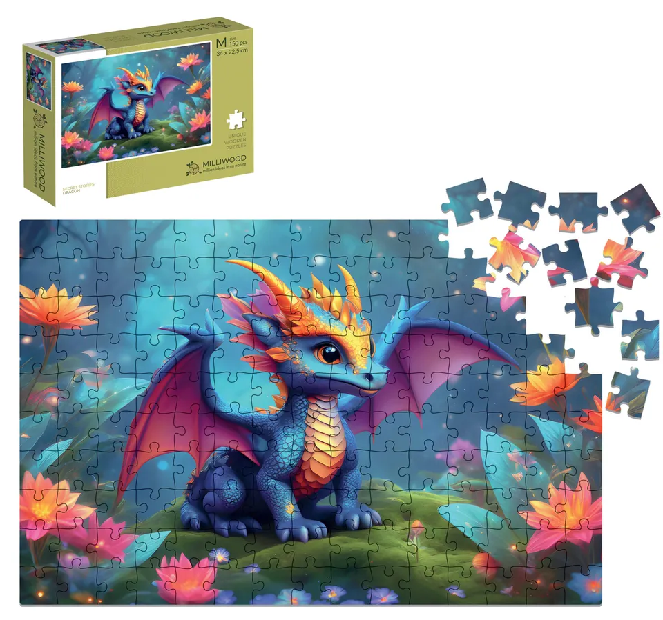 milliwood-secret-stories-drache-holzpuzzle-150-teile image 1
