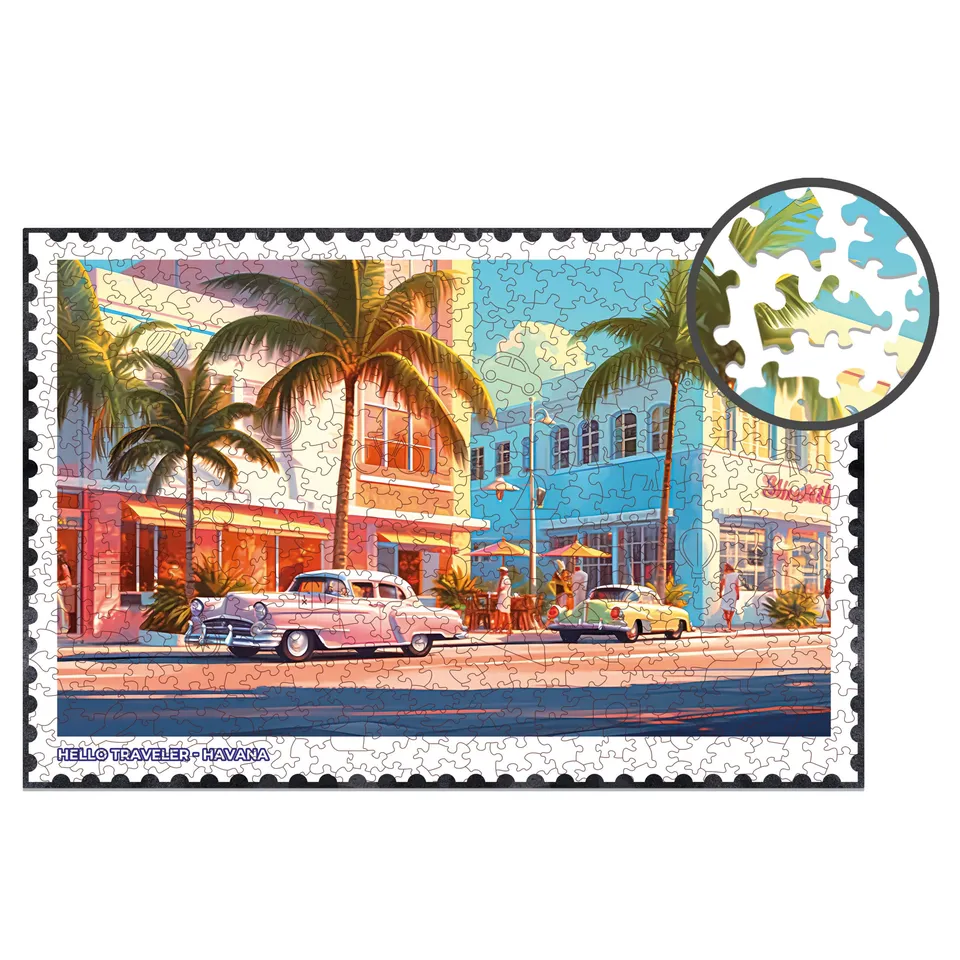 milliwood-hello-traveler-havana-holzpuzzle-500-teile-retro-autos image 1