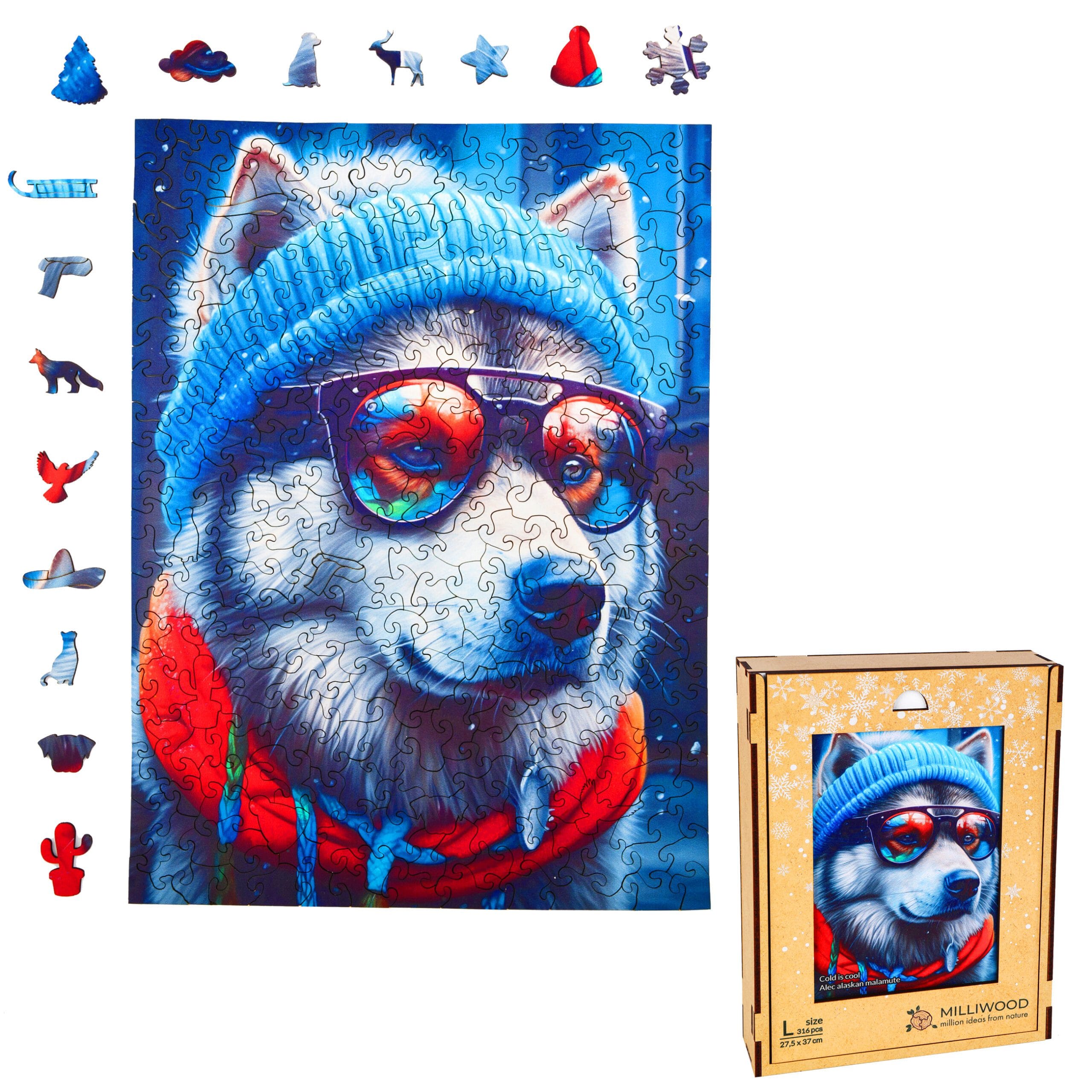 milliwood-cold-is-cool-malamut-alek-holzpuzzle-316-teile-husky image 6