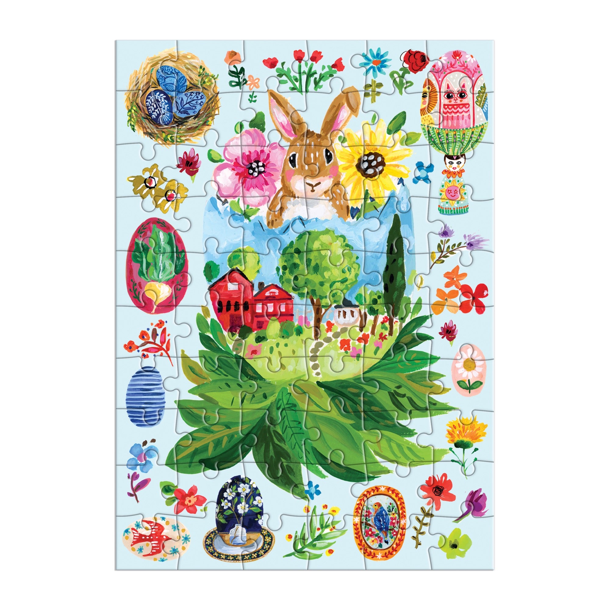 galison-artisanal-eggs-gru-karten-puzzle-60-teile-ostern image 2