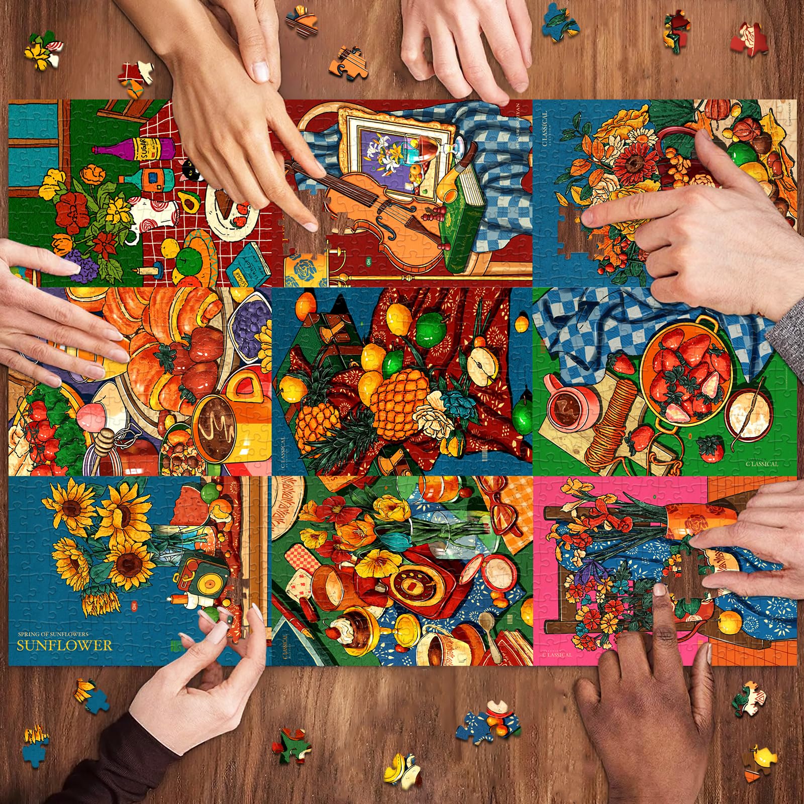 huadada-neun-grid-illustration-puzzle-1000-teile-70x50 image 4