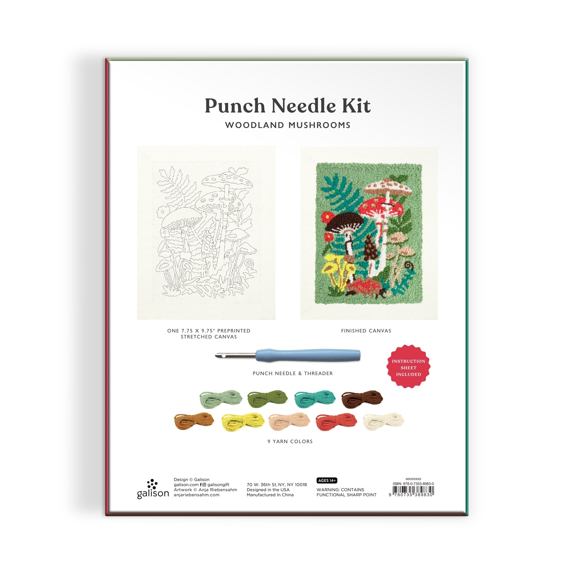 galison-woodland-mushrooms-punch-needle-set-pilze image 7