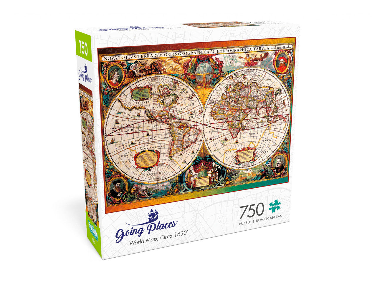 buffalo-games-going-places-world-map-circa-1630-puzzle-750-teile-antikkarte image 5