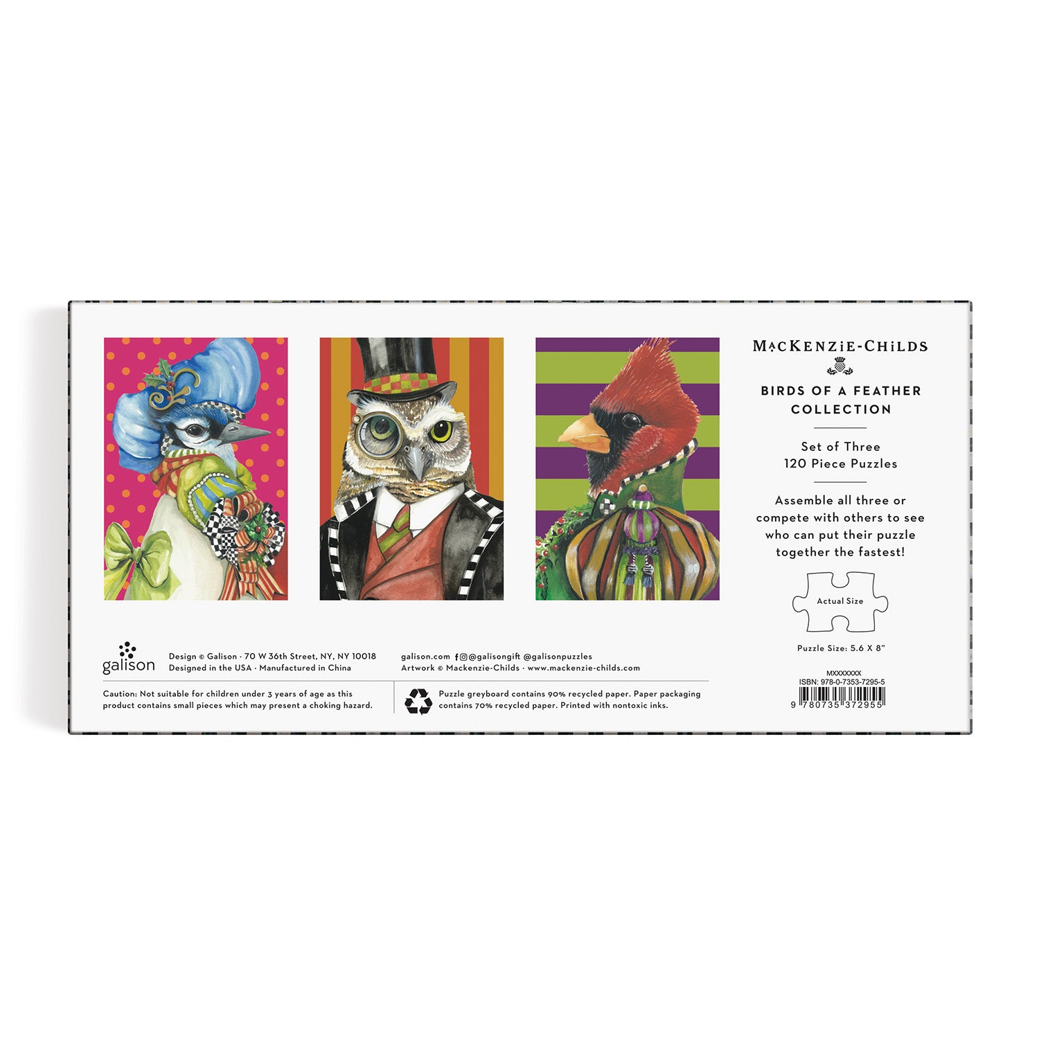 galison-mackenzie-childs-birds-puzzle-set-3x120-teile image 3