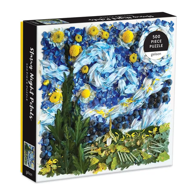 galison-starry-night-petals-500-teile-puzzle-van-gogh-blumen image 1