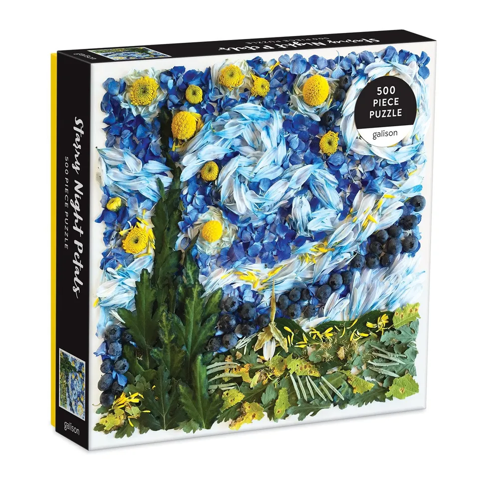 galison-starry-night-petals-500-teile-puzzle-van-gogh-blumen image 1