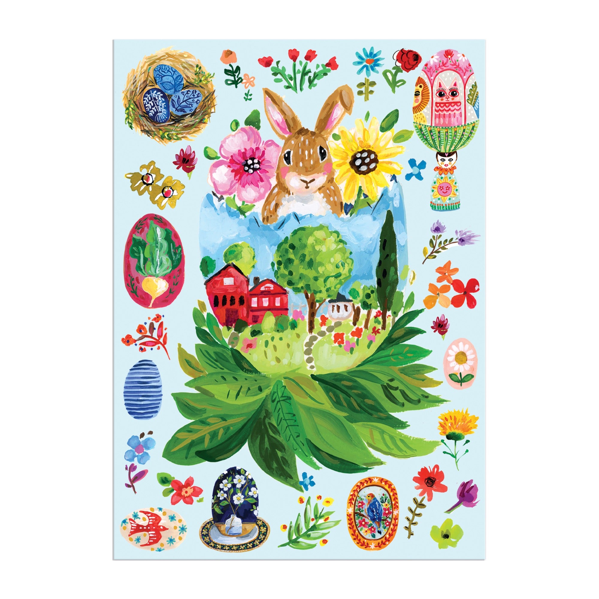galison-artisanal-eggs-gru-karten-puzzle-60-teile-ostern image 6