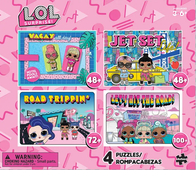 buffalo-games-lol-travel-kinderpuzzle-4er-set-48-100-teile image 1