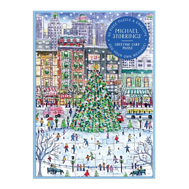 galison-christmas-in-the-city-gru-karten-puzzle-60-teile image 1