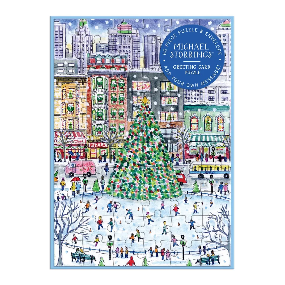 galison-christmas-in-the-city-gru-karten-puzzle-60-teile image 1