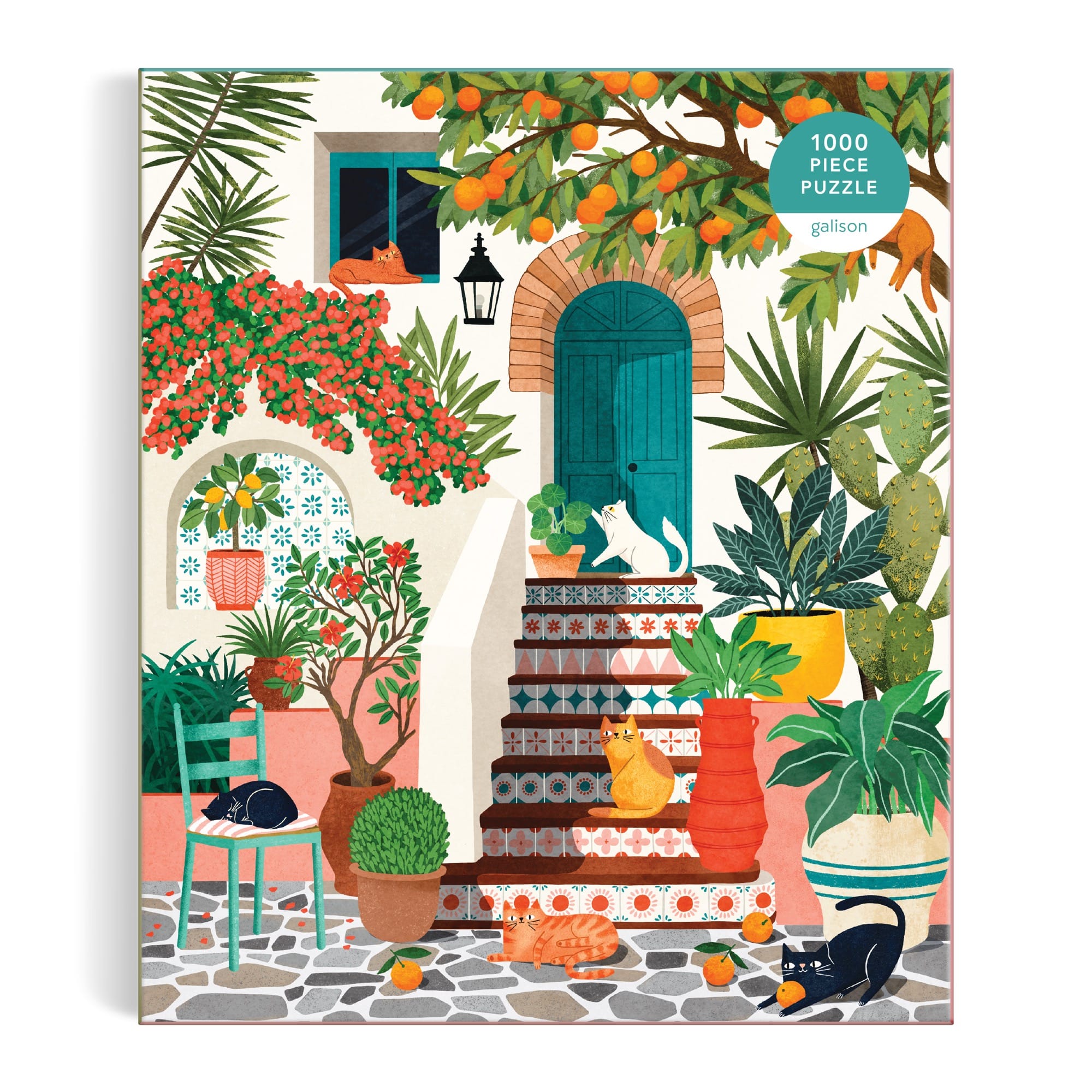 galison-mediterranean-cats-puzzle-1000-teile-katzen-sommer image 2