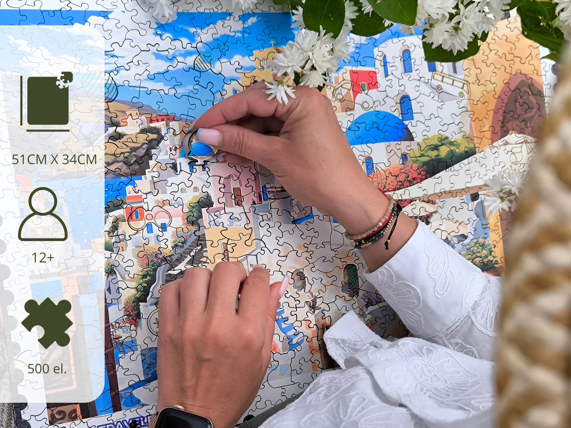 milliwood-hello-traveler-santorini-holzpuzzle-500-teile-urlaub image 4