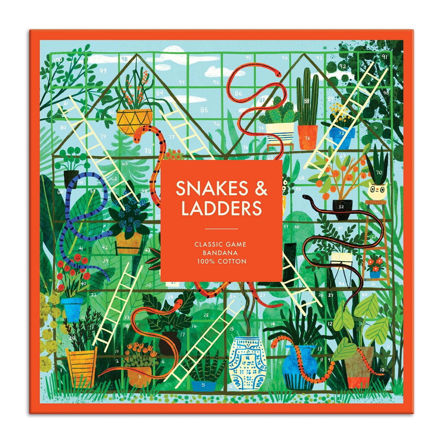 galison-snakes-ladders-bandana-spiel-baumwolle-holzfiguren image 1