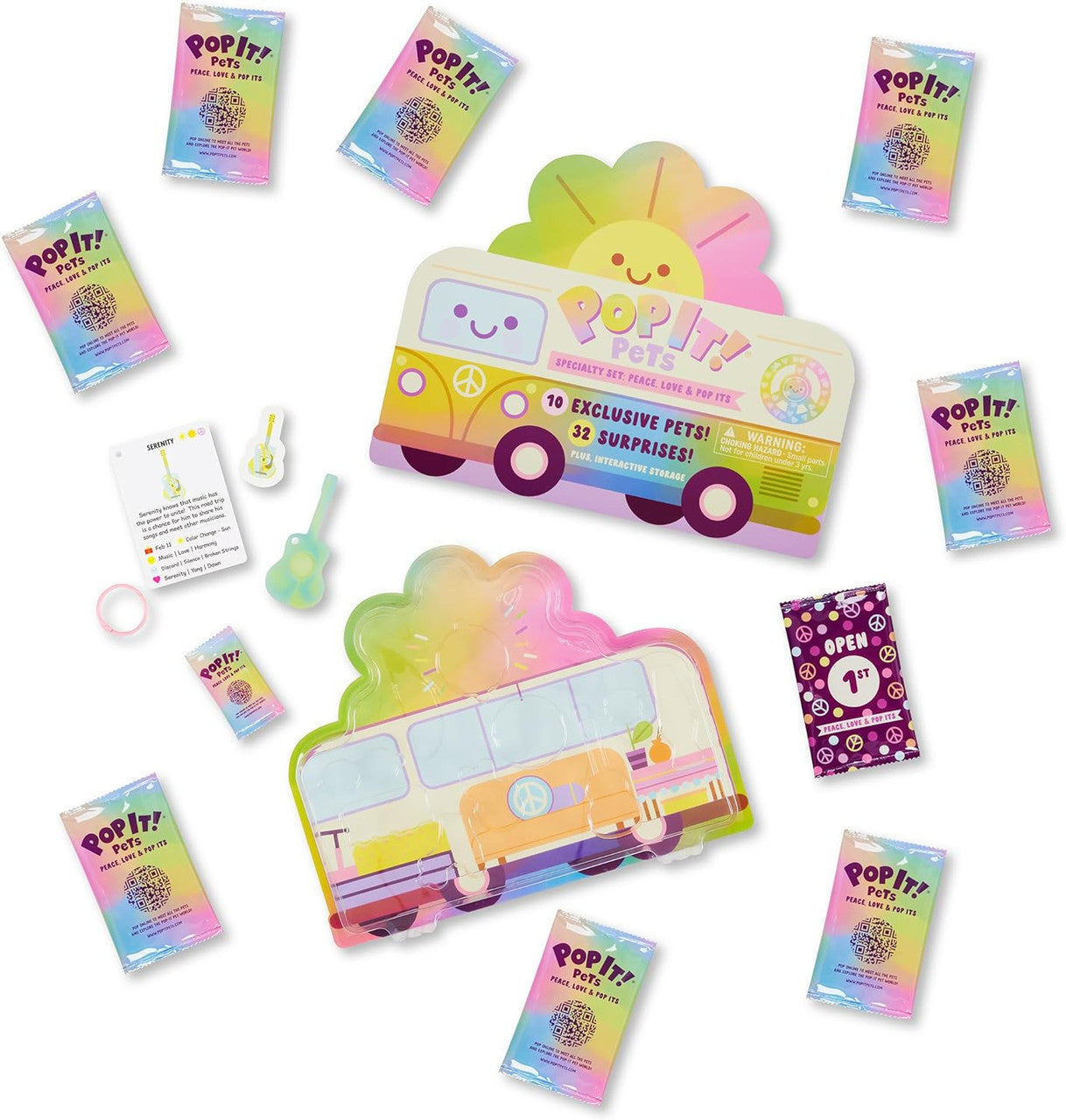 pop-it-pets-hippie-van-peace-love-set-mit-10-tieren-sammeln image 1