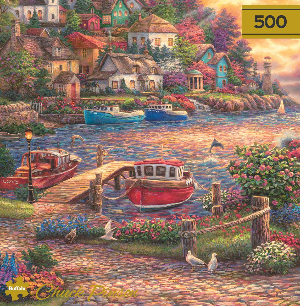 buffalo-games-gold-this-side-of-the-sea-500-teile-puzzle-leuchtturm image 1