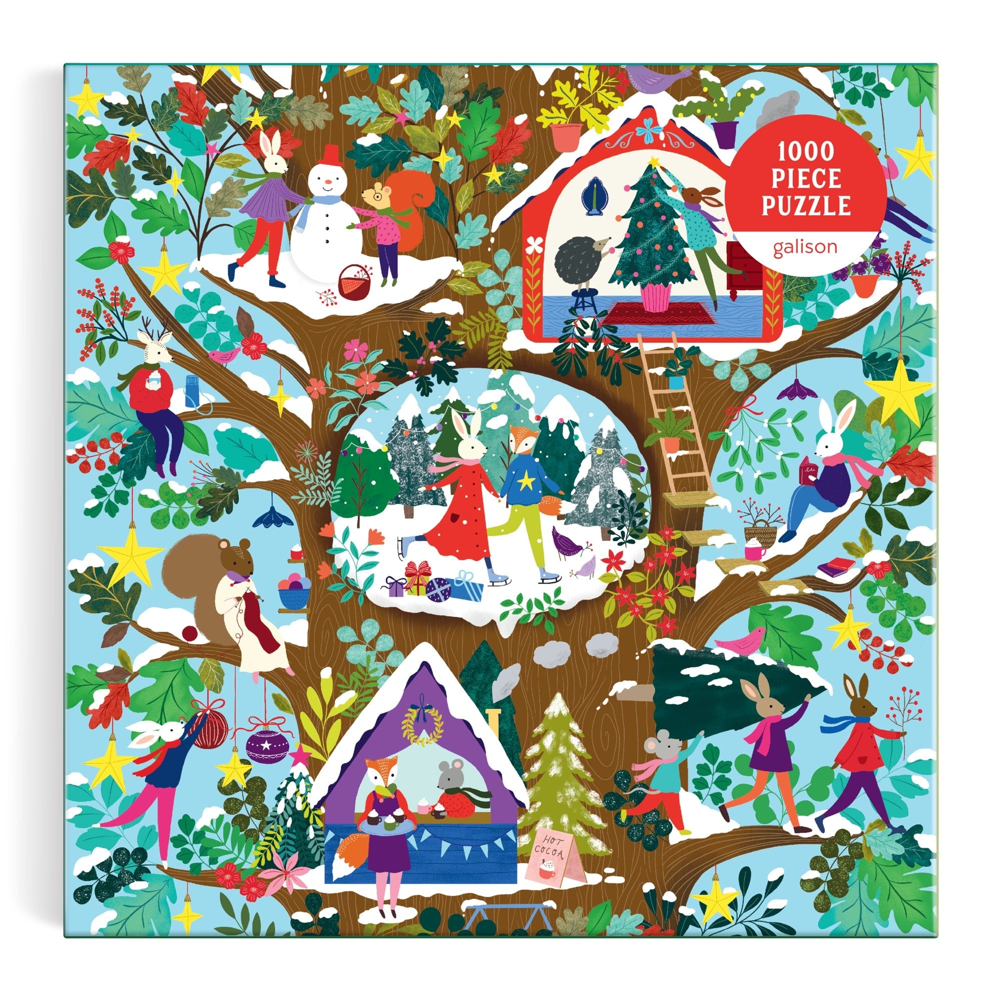 galison-jigsaw-puzzles-deck-the-hollows-1000-teile-weihnachten image 2