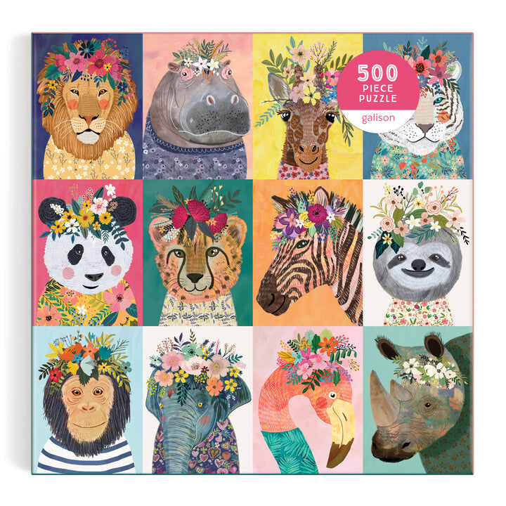 galison-wild-spirit-500-teile-puzzle-tierblumen image 2