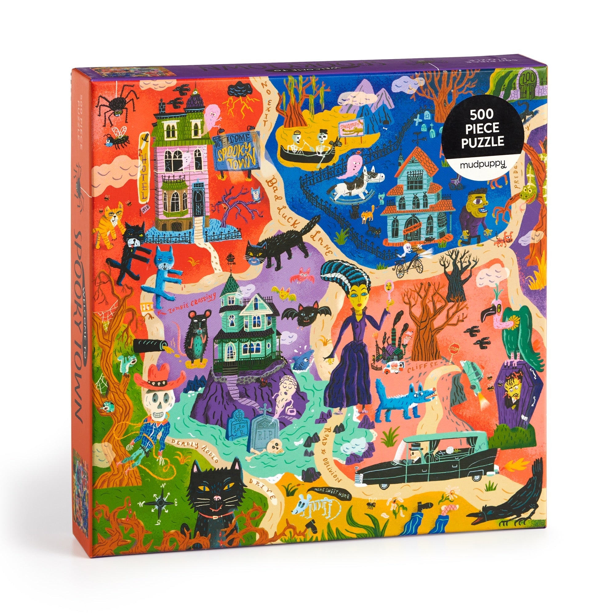 galison-welcome-to-spooky-town-puzzle-500-teile-halloween image 1