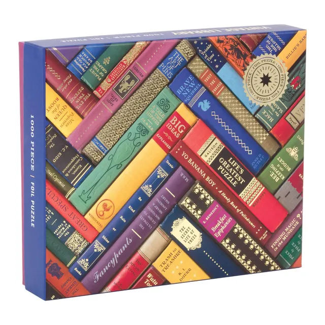 galison-phat-dog-vintage-library-1000-teile-puzzle-goldfolie image 1