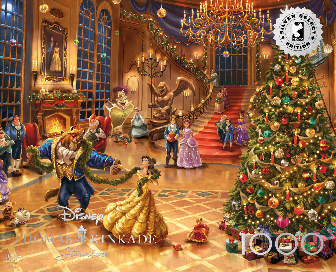 ceaco-disney-beauty-beast-christmas-1000-teile-puzzle-kinkade image 2