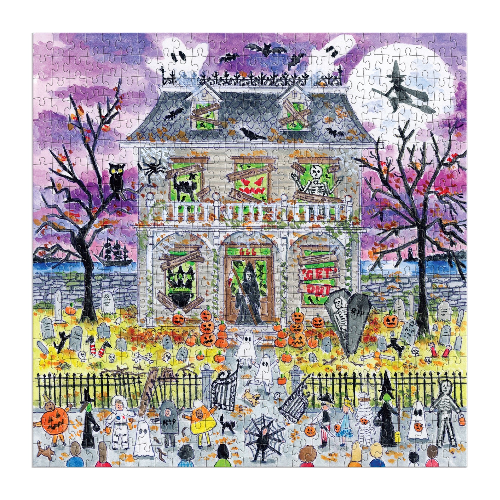 galison-haunted-house-500-teile-puzzle-glow-halloween image 3