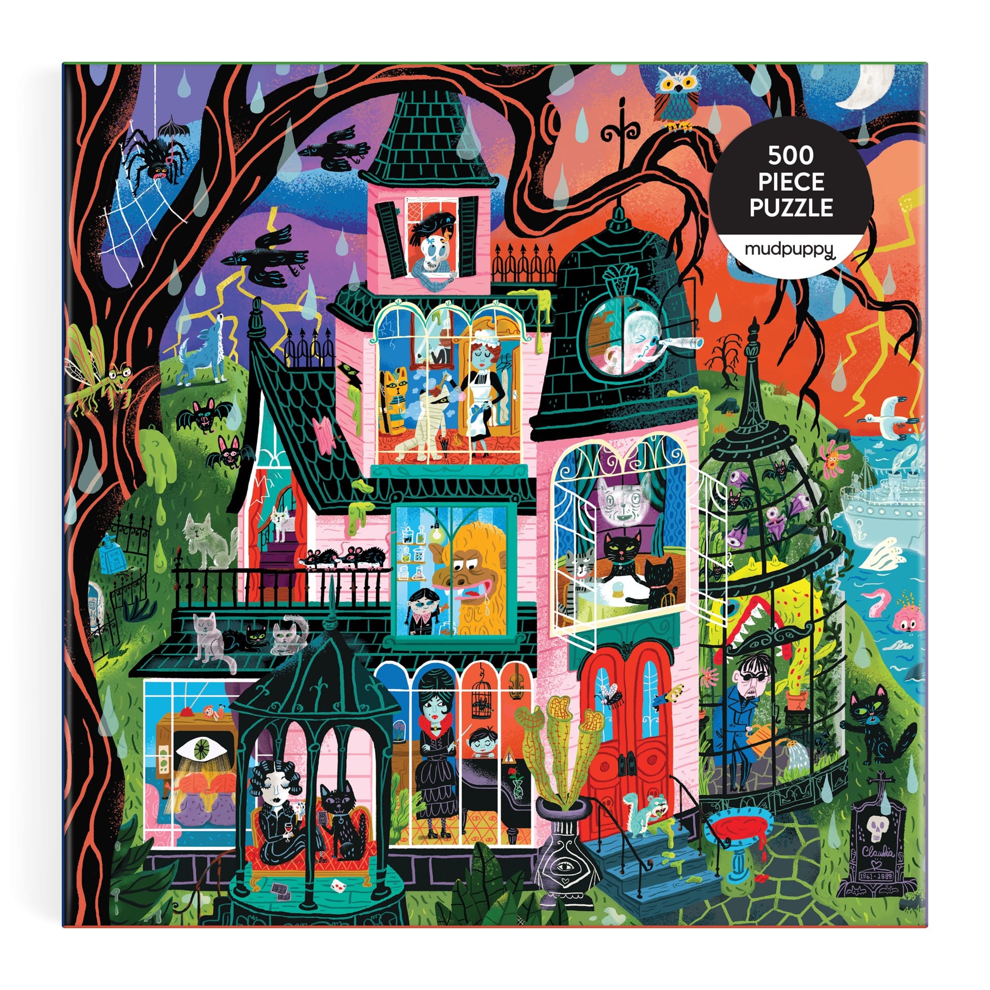 mudpuppy-monster-mansion-familienpuzzle-500-teile-halloween image 2