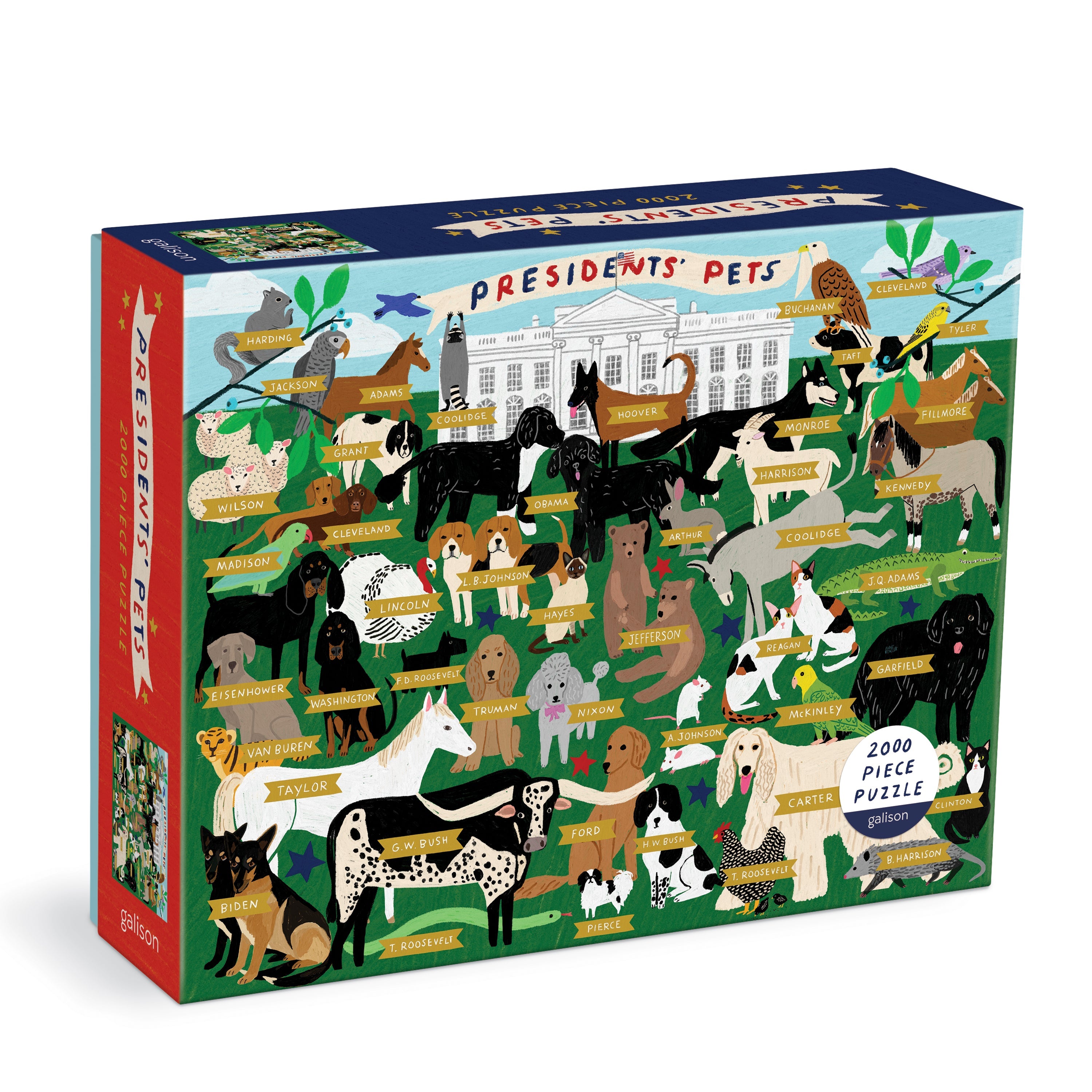 galison-presidents-pets-2000-teile-puzzle-haustiere image 1