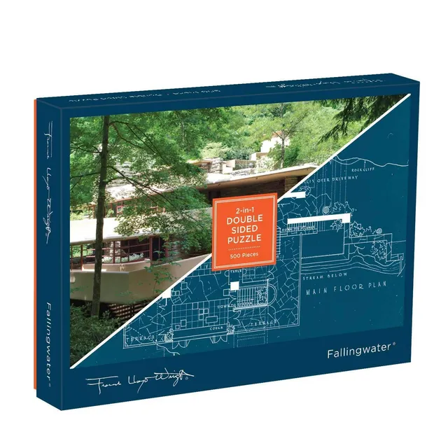 galison-frank-lloyd-wright-fallingwater-puzzle-500-teile-doppelseitig image 1