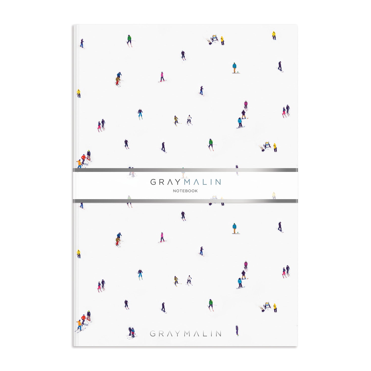 galison-gray-malin-the-skiers-a5-notizbuch-liniert-silberfolie image 1