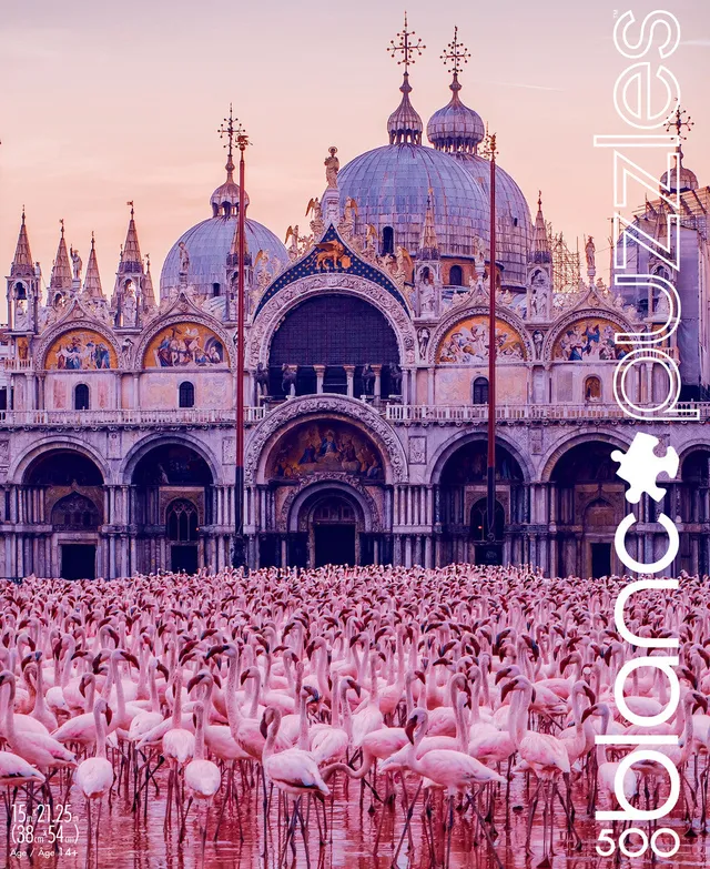 blanc-series-b-pink-flamingo-palace-500-teile-puzzle-reise image 1