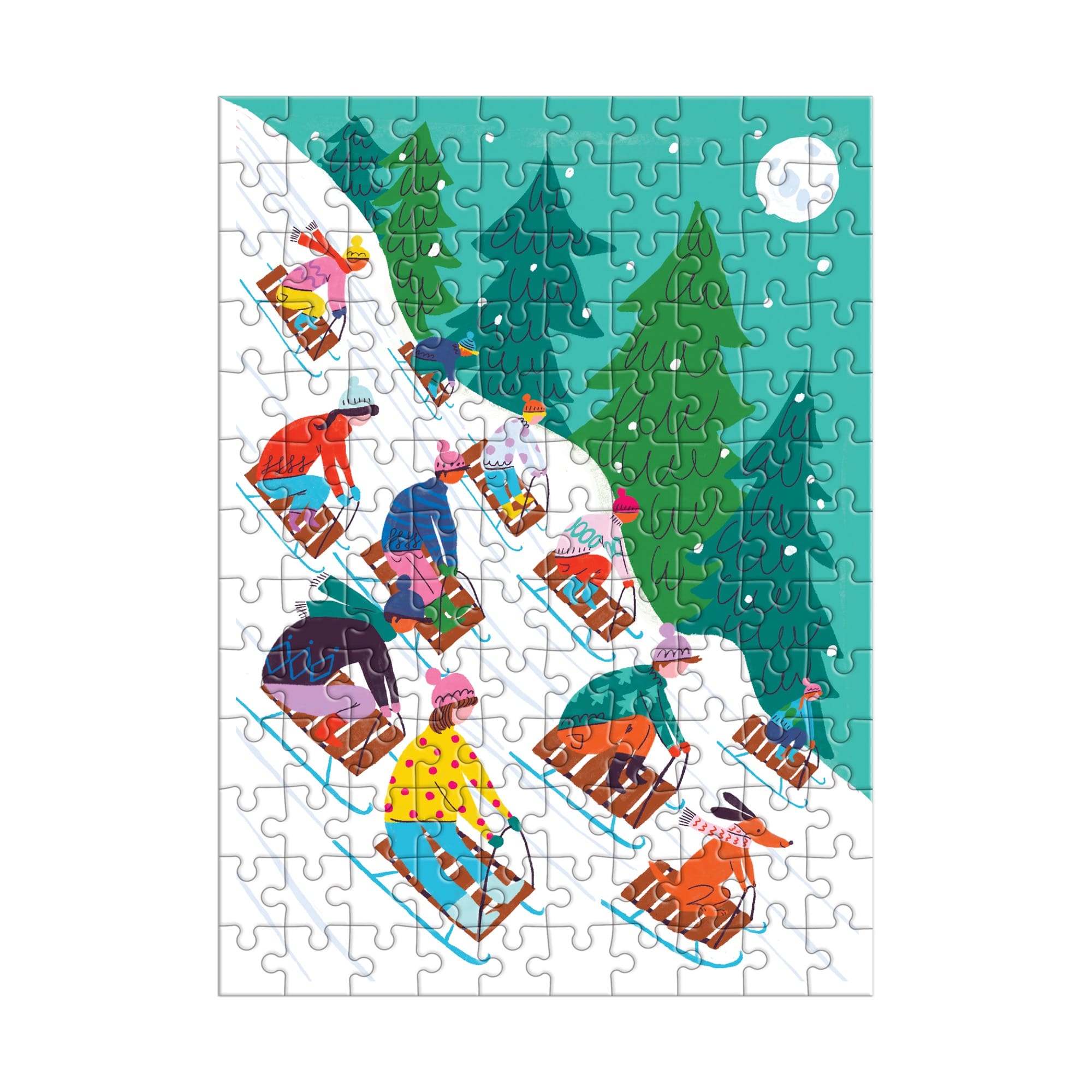 galison-winter-sledding-puzzle-anh-nger-130-teile image 3