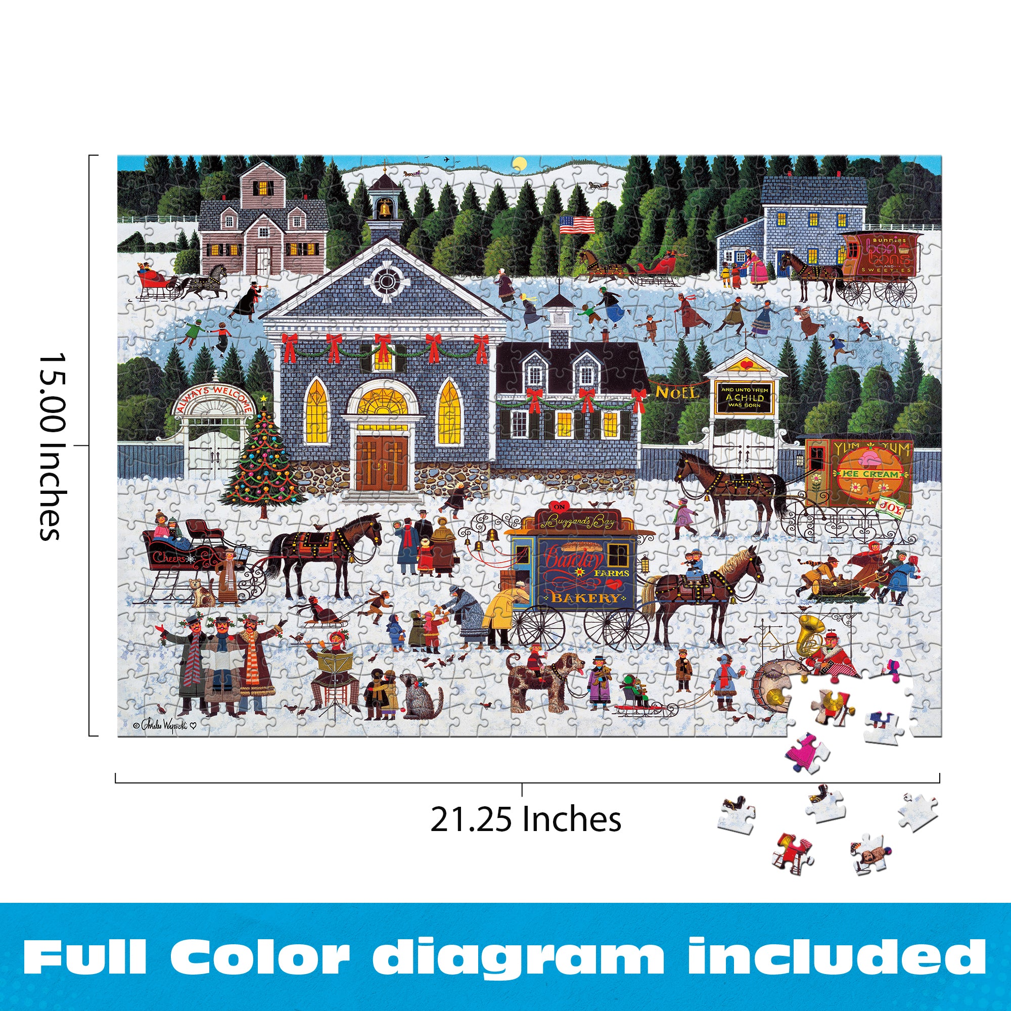 buffalo-games-wysocki-churchyard-christmas-puzzle-500-teile image 6