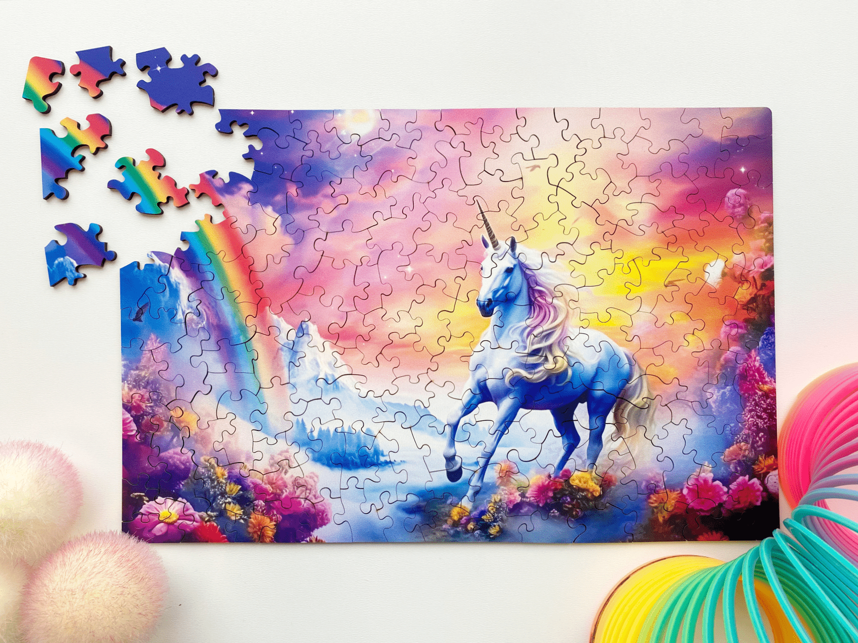 milliwood-galaxies-einhorn-holzpuzzle-150-teile-wiese image 3
