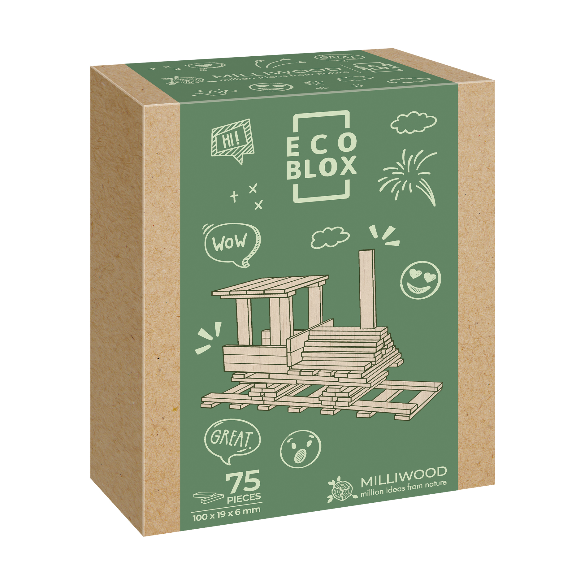 milliwood-ecocreator-holzbaukasten-75-teile-bretter-kreativ image 2