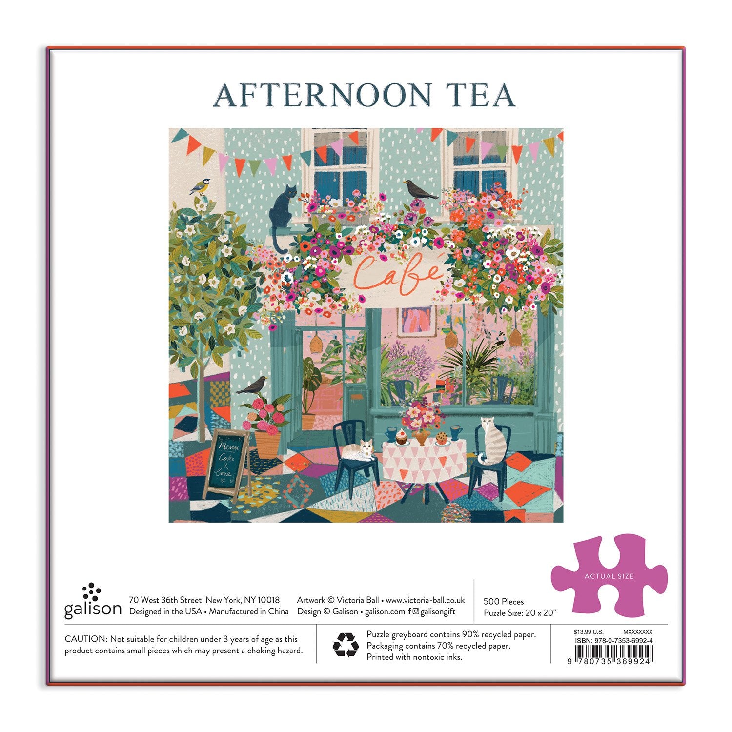 galison-afternoon-tea-500-teile-puzzle-katzen-caf image 5