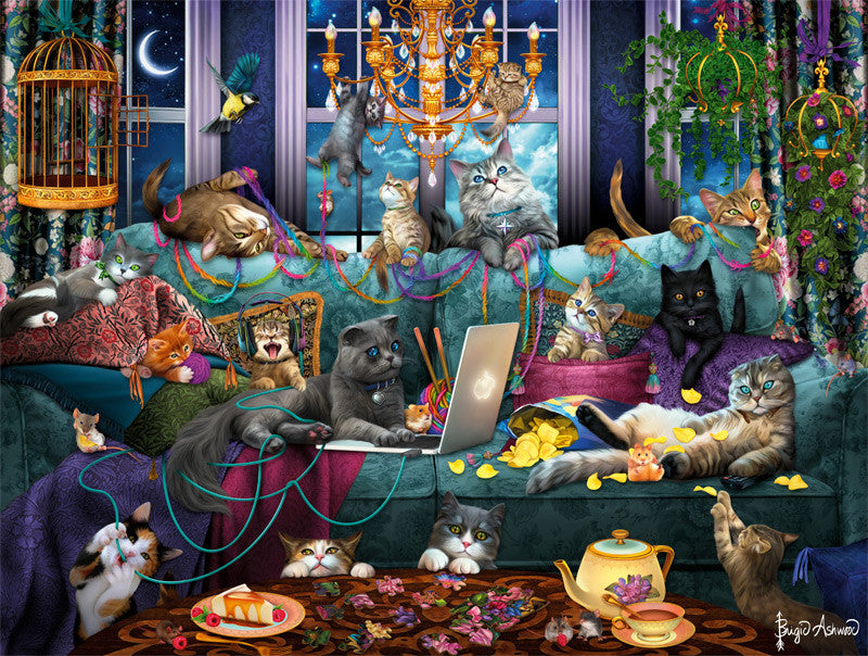buffalo-games-quarantine-cats-puzzle-750-teile-katzen image 2