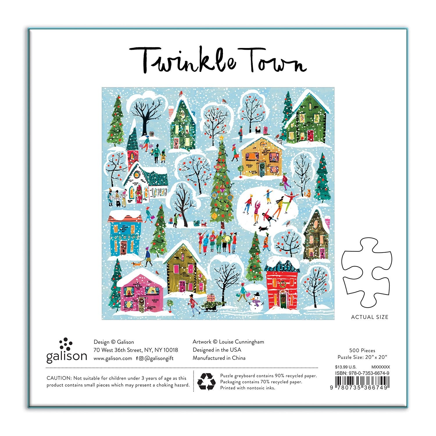 galison-twinkle-town-puzzle-500-teile-winterdorf-weihnachten image 4