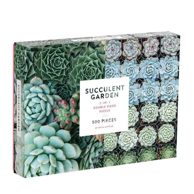 galison-succulent-garden-500-teile-puzzle-doppelseitig-sukkulenten image 1
