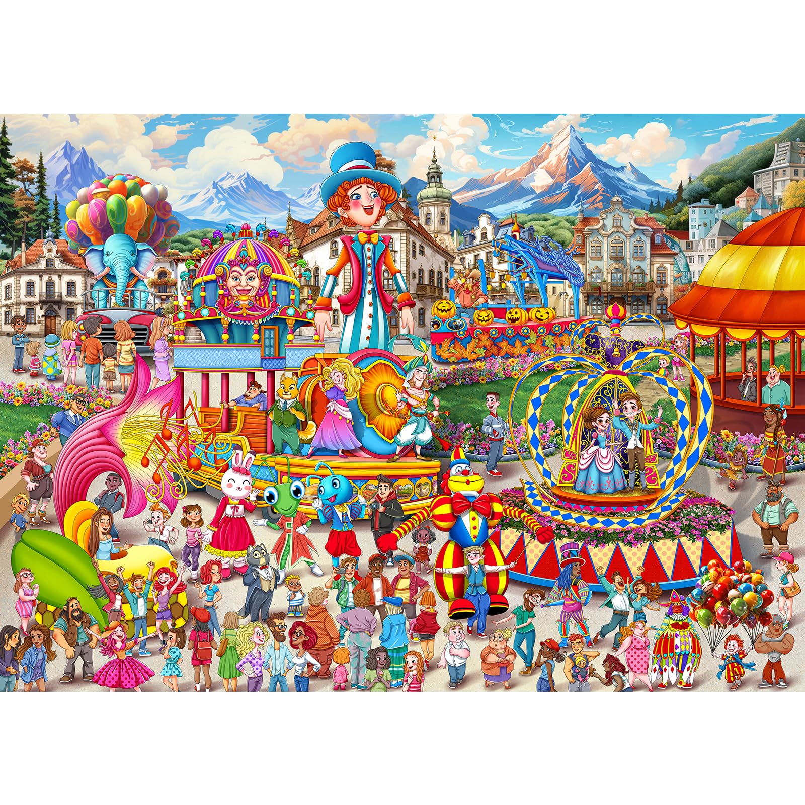 huadada-puzzle-1000-teile-freizeitpark-karneval-bunt image 1